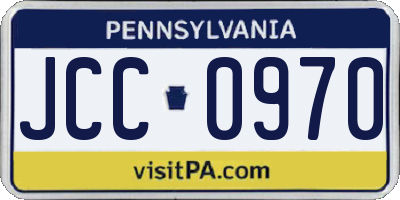 PA license plate JCC0970