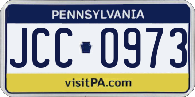 PA license plate JCC0973