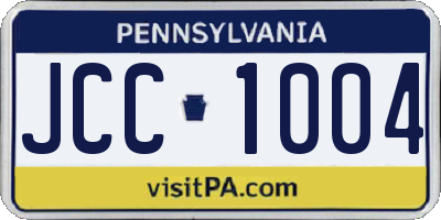PA license plate JCC1004
