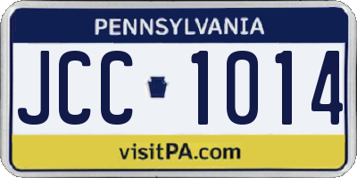 PA license plate JCC1014