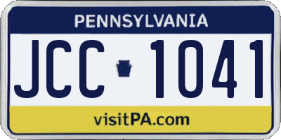 PA license plate JCC1041