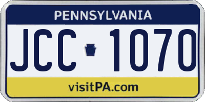 PA license plate JCC1070