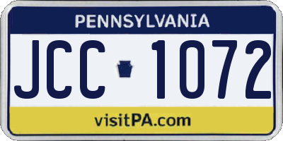 PA license plate JCC1072