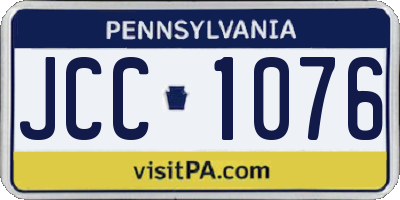 PA license plate JCC1076