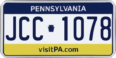 PA license plate JCC1078