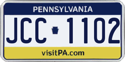PA license plate JCC1102