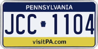 PA license plate JCC1104