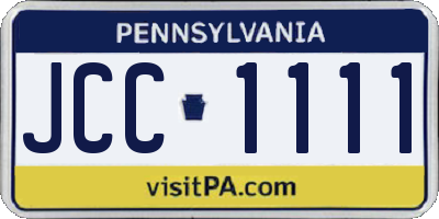 PA license plate JCC1111