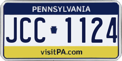 PA license plate JCC1124