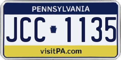 PA license plate JCC1135