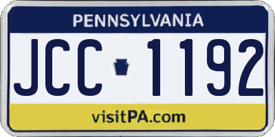 PA license plate JCC1192
