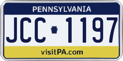 PA license plate JCC1197