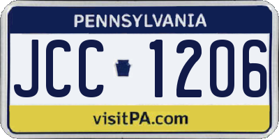 PA license plate JCC1206