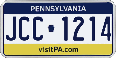 PA license plate JCC1214