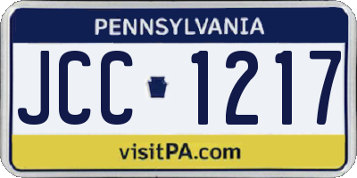 PA license plate JCC1217