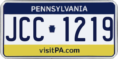 PA license plate JCC1219