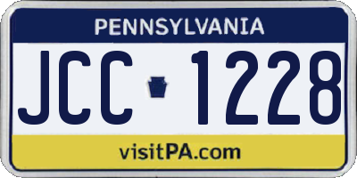 PA license plate JCC1228