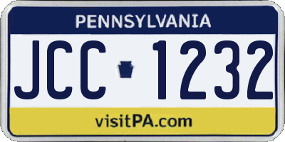 PA license plate JCC1232