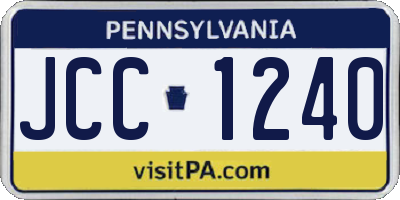 PA license plate JCC1240