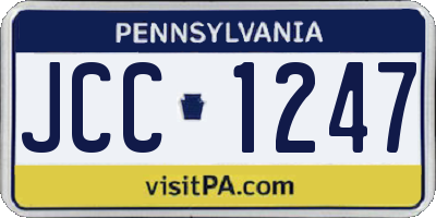PA license plate JCC1247