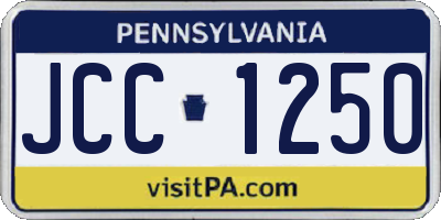 PA license plate JCC1250