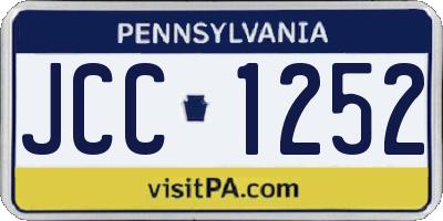 PA license plate JCC1252