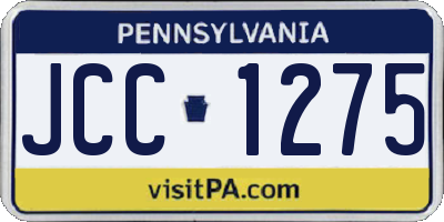 PA license plate JCC1275