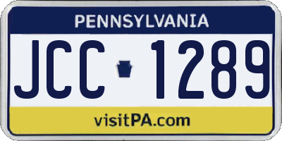 PA license plate JCC1289