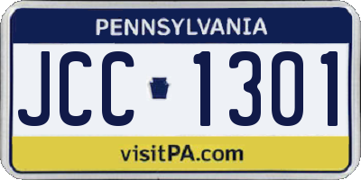 PA license plate JCC1301
