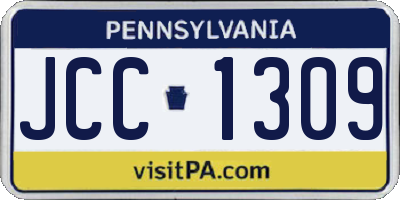 PA license plate JCC1309