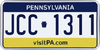 PA license plate JCC1311