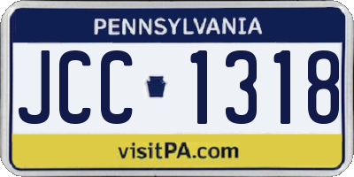 PA license plate JCC1318