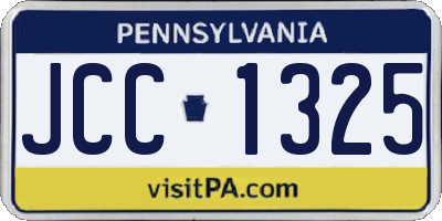 PA license plate JCC1325