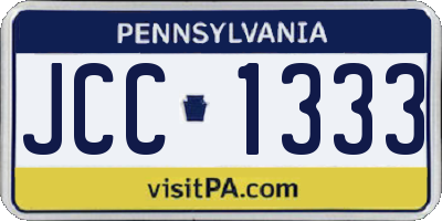 PA license plate JCC1333