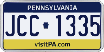 PA license plate JCC1335
