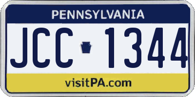 PA license plate JCC1344
