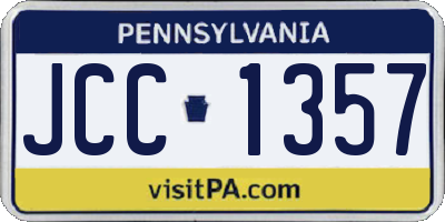 PA license plate JCC1357