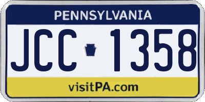 PA license plate JCC1358