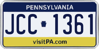PA license plate JCC1361