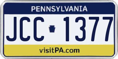PA license plate JCC1377