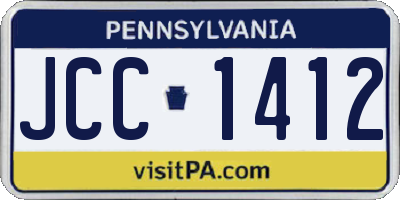 PA license plate JCC1412