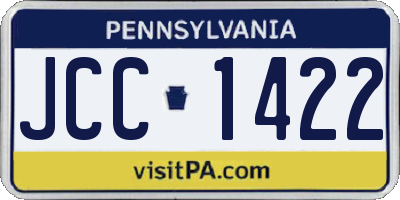 PA license plate JCC1422