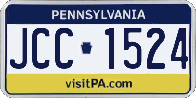PA license plate JCC1524