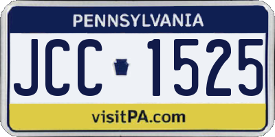 PA license plate JCC1525