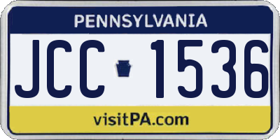 PA license plate JCC1536