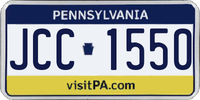 PA license plate JCC1550