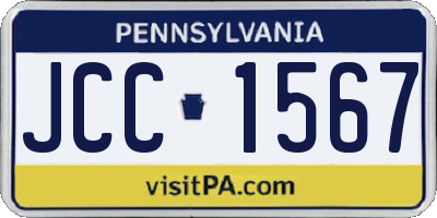 PA license plate JCC1567