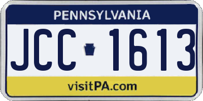 PA license plate JCC1613