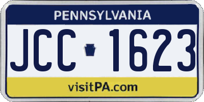 PA license plate JCC1623