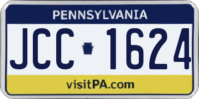 PA license plate JCC1624